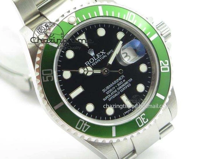 MiroTime 0419 Submariner BP Maker 16610 Green Dial On SS Bracelet A Bright 3870
